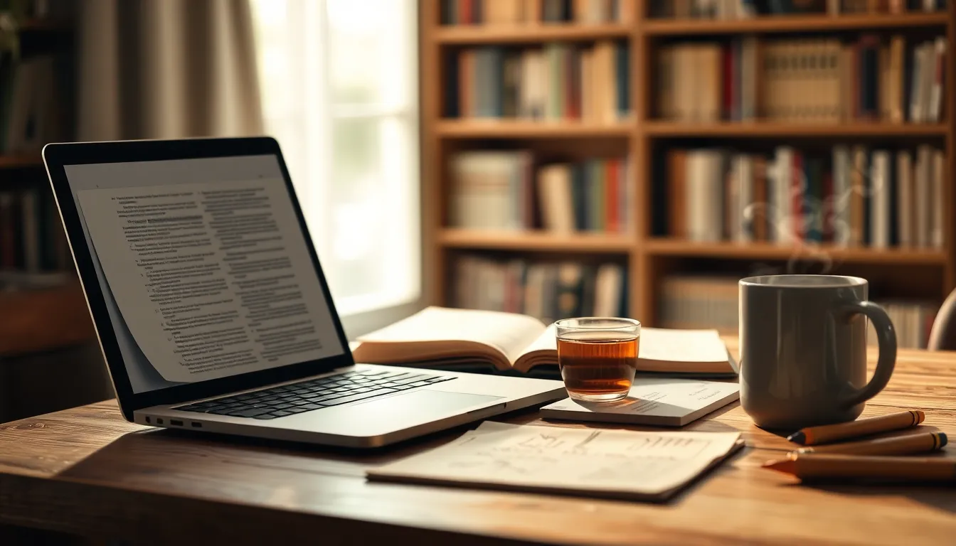 밤늦게까지 논문 작업을 하는 모습