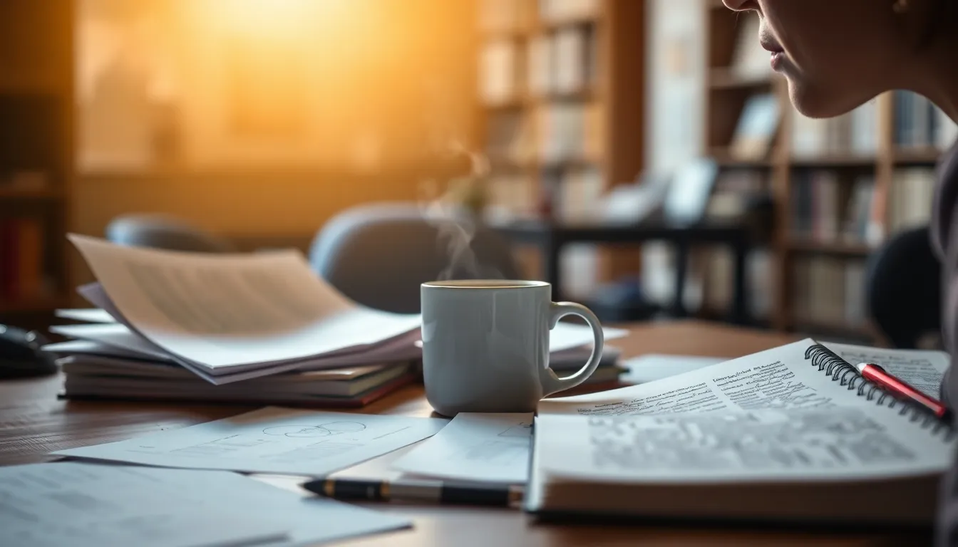 학술 자료를 탐색하는 대학생