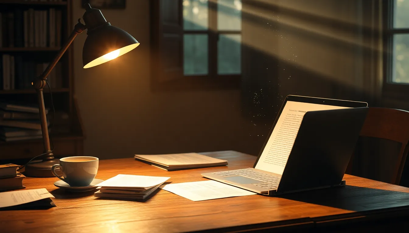 연구자가 논문을 작성하는 모습