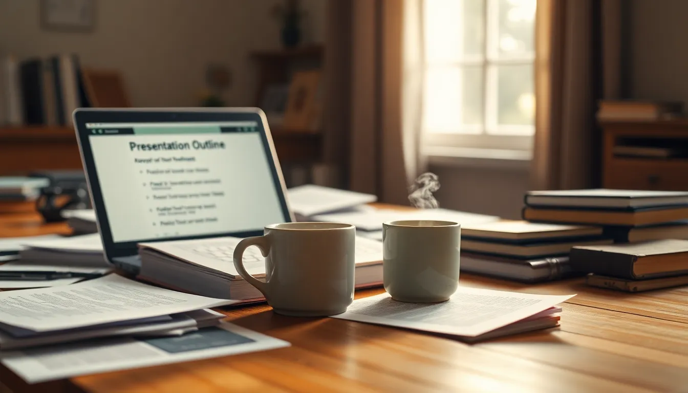 미래형 디지털 환경에서의 논문 발표 준비 모습