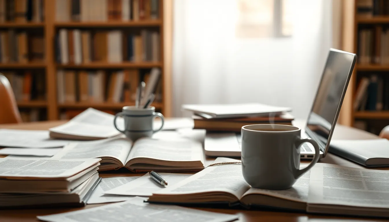 학술 논문 작성 과정에서 영감을 얻는 모습