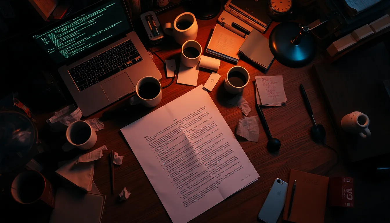 논문 작성에 몰두하는 모습