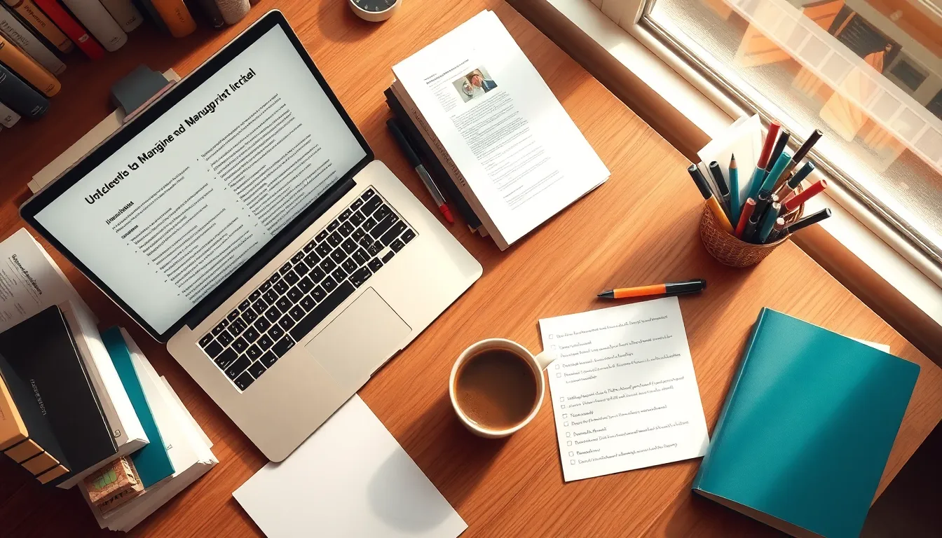 연구자가 노트북으로 KCI 논문 투고 체크리스트를 확인하는 모습