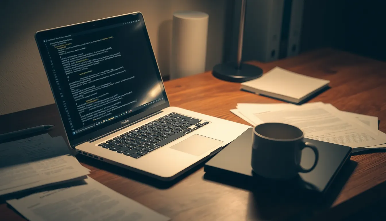 대학원생이 노트북으로 논문 표절 검사 시스템을 사용하는 모습