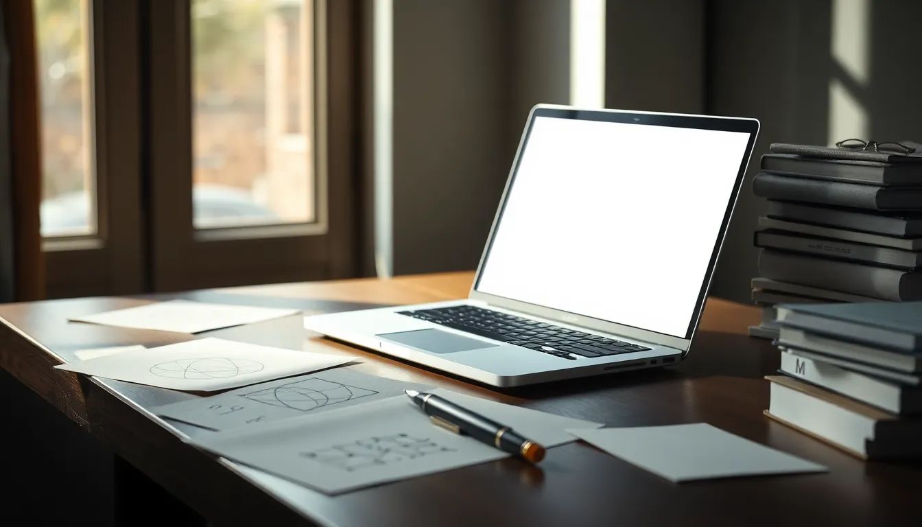 연구자가 논문을 작성하며 이론적 프레임워크를 고민하는 이미지