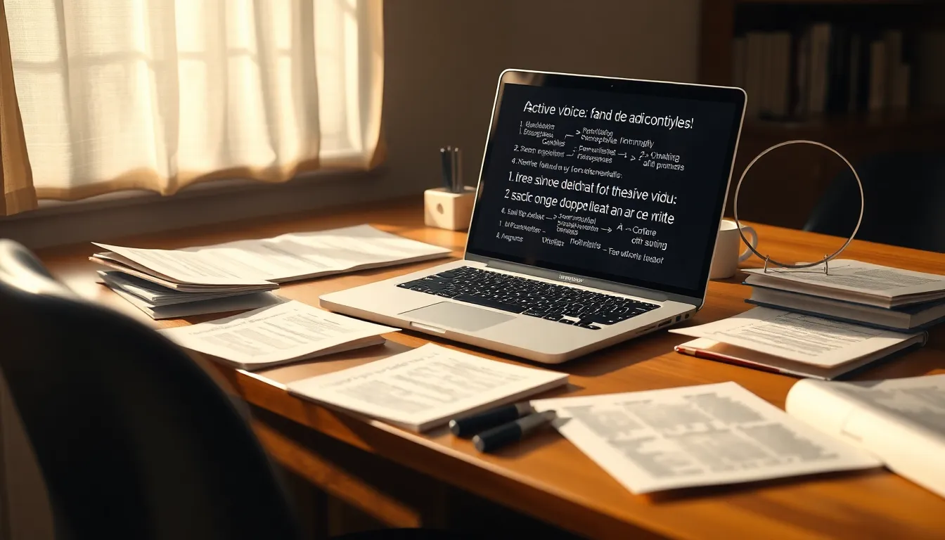 능동태와 수동태 사용의 균형을 보여주는 이미지