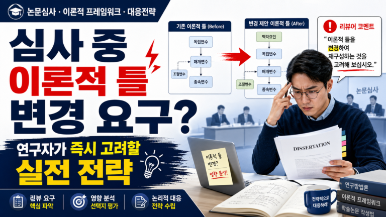 심사에서 이론적 프레임워크를 바꾸라는 요구를 받았을 때 — 연구자가 지금 바로 점검해야 할 실전 대응 전략