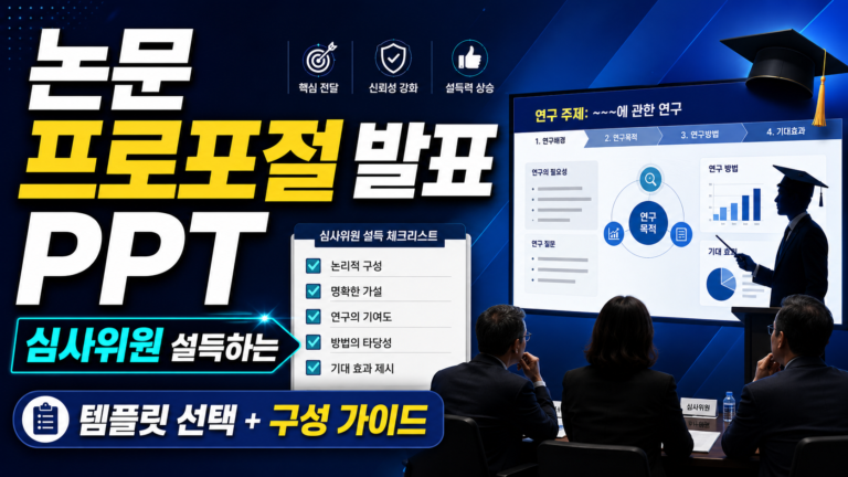 논문 프로포절 발표 PPT, 심사위원 설득하는 템플릿 선택과 구성 가이드