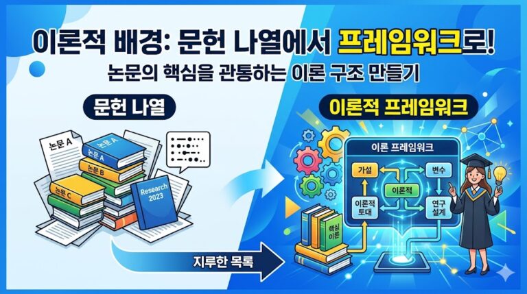 이론적 배경 챕터, 문헌 나열에서 이론 프레임워크로 전환하는 방법