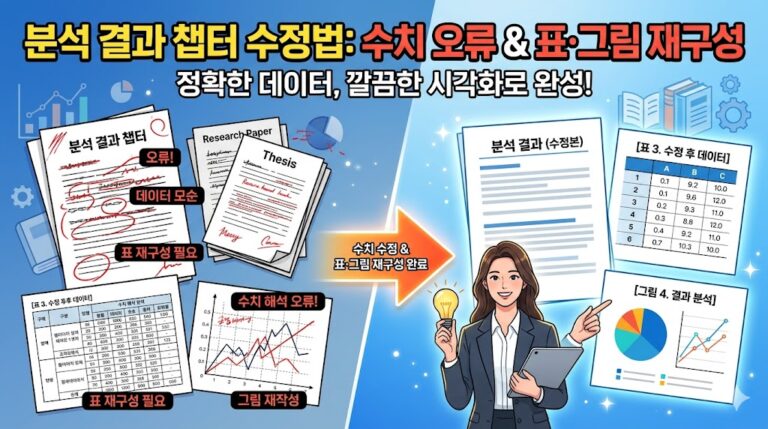분석 결과 챕터 수정법 — 수치 해석 오류와 표·그림 재구성