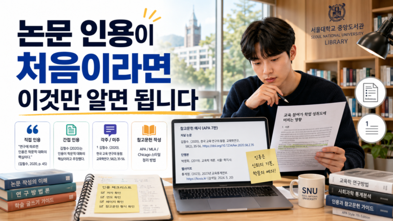 논문 인용이 처음이라면 이것만 알면됩니다.