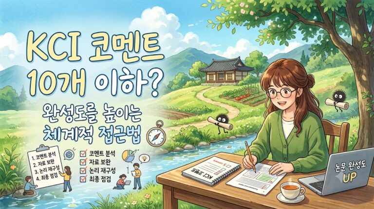 KCI 코멘트가 10개 이하일 때 완성도를 높이는 체계적 접근법