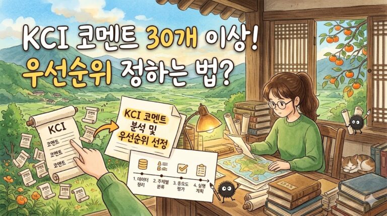 KCI코멘트가 30개 이상일 때 우선순위 정하는 법은?