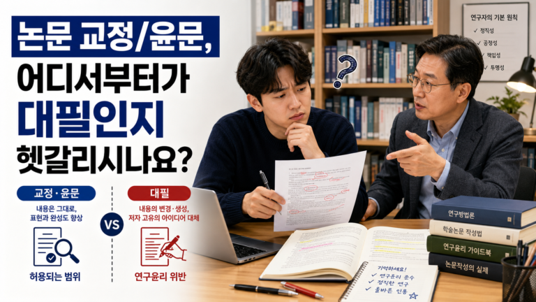 논문 교정/윤문, 어디서부터가 대필인지 헷갈리시나요?