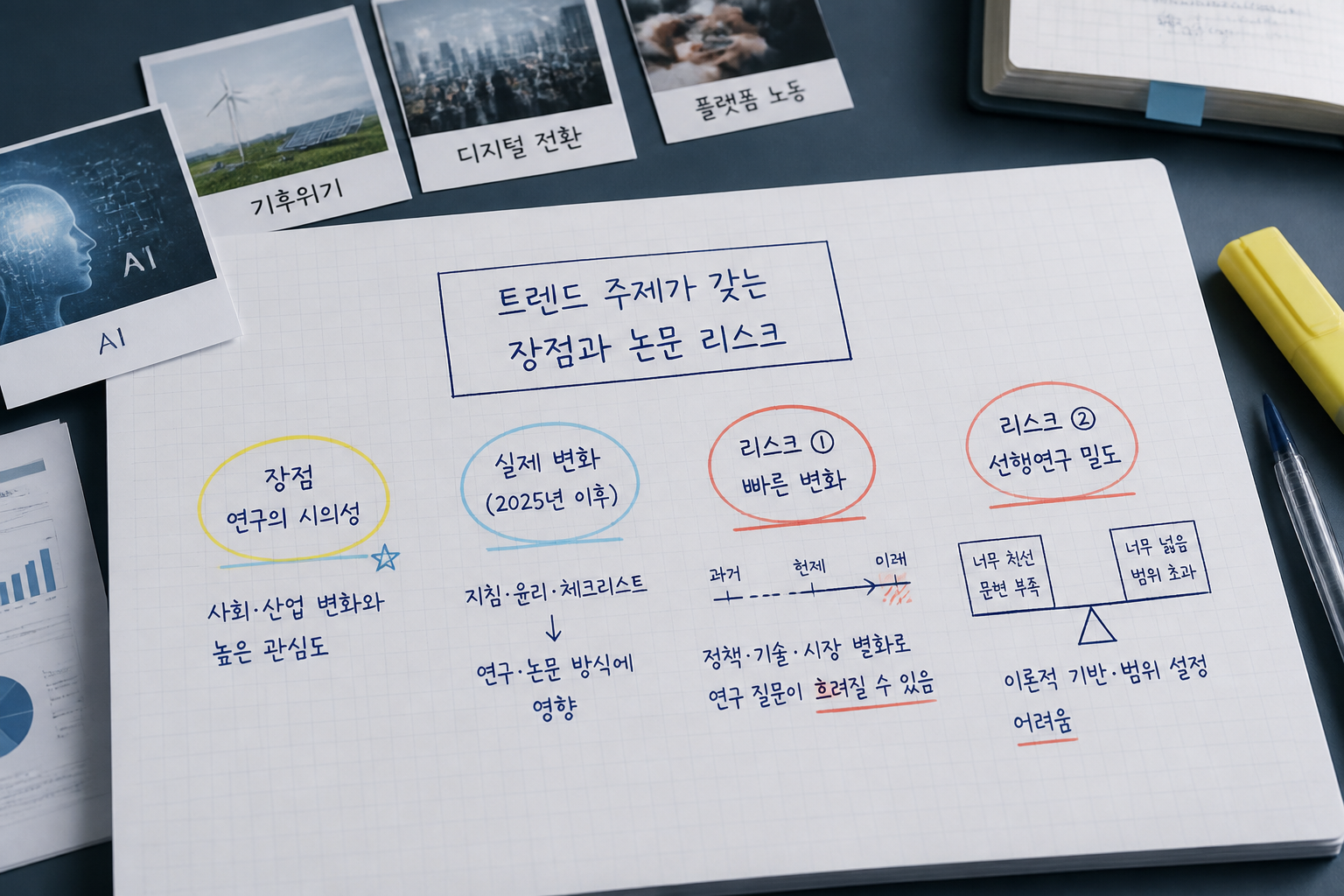 학위 논문 주제 선택 트렌드와 검증 사이 2 트렌드 주제가 갖는 장점과 논문 리스크